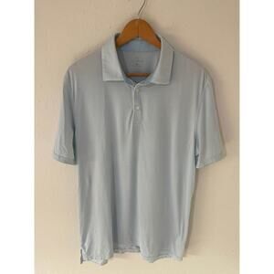 Southern Tide Polo Shirt Mens XL Blue White Striped Brrr Performance Golf Top